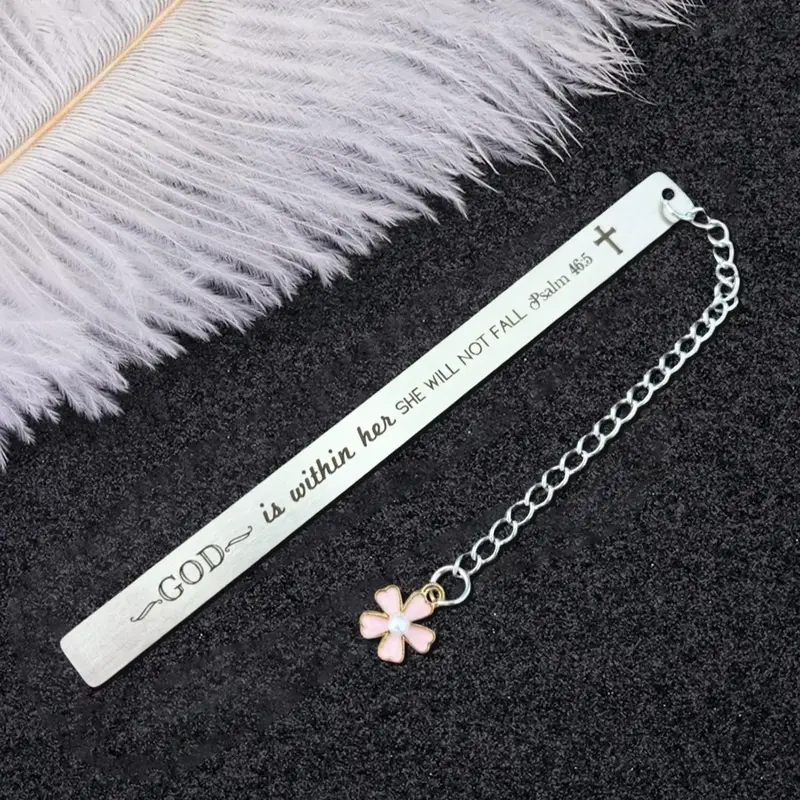 Flower Design Bookmark, 1 Count Christian Religious Bookmark, Bible Verse Bookmark, Reading Gift for Book Lovers, Gift for Fr...