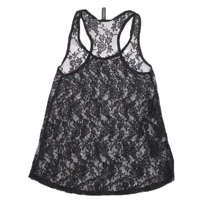 Womens Vests Top Black Sleeveless Floral XXS