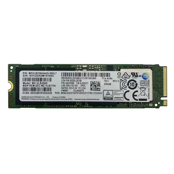 00UP488 Lenovo 256GB TLC PCI Express 3.0 x4 NVMe M.2 2280 Internal Solid State Drive