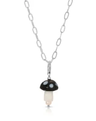 Pliz Necklace | Color: Black | Metal Color: Silver