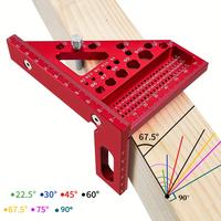 Woodworking Square Protractor, Woodworking Square with Dowel Pins, Aluminum Alloy Miter Triangular Ruler, Angle Scriber, Tool