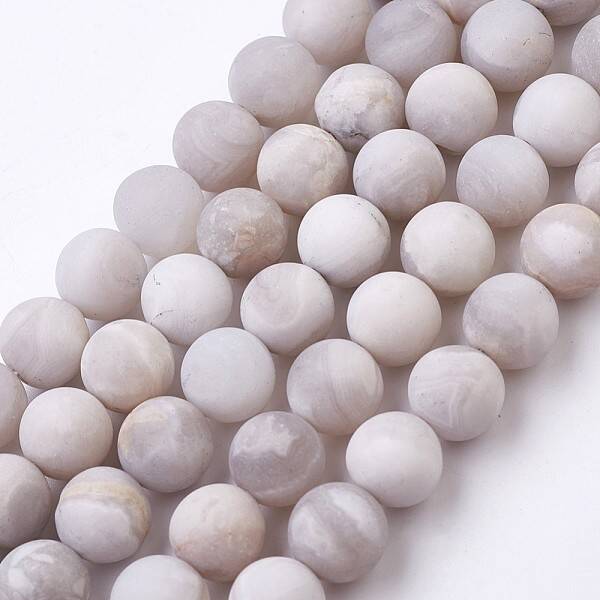 Natural White Agate Bead Strands