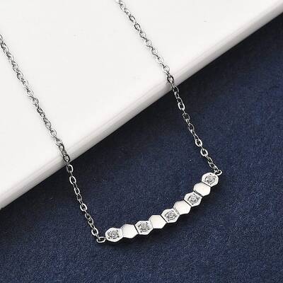 304 Stainless Steel Hexagon Pendant Necklaces