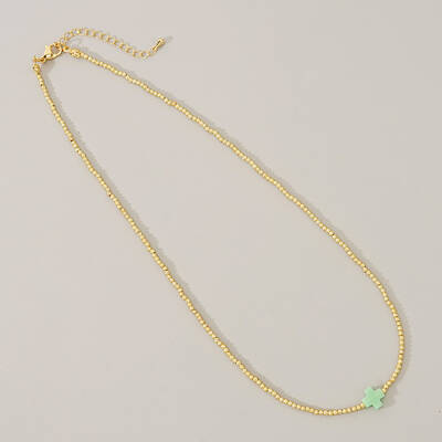 Real 18K Gold Plated 2mm Round Brass Beaded Necklaces