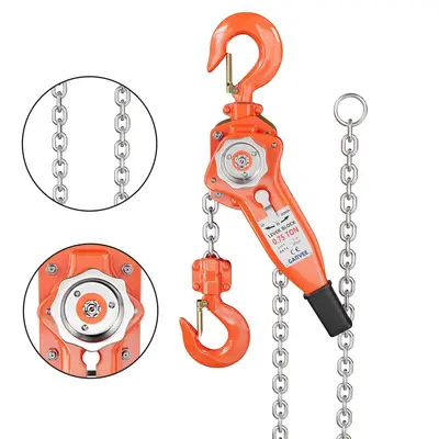 Garvee Manual Lever Chain Hoist 0.75 Ton With G80 Galvanized Steel Chain & Weston Double Pawl Brake, 10 FT, 360° Swivel Hook...