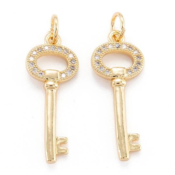 Brass Micro Pave Clear Cubic Zirconia Beads Pendant