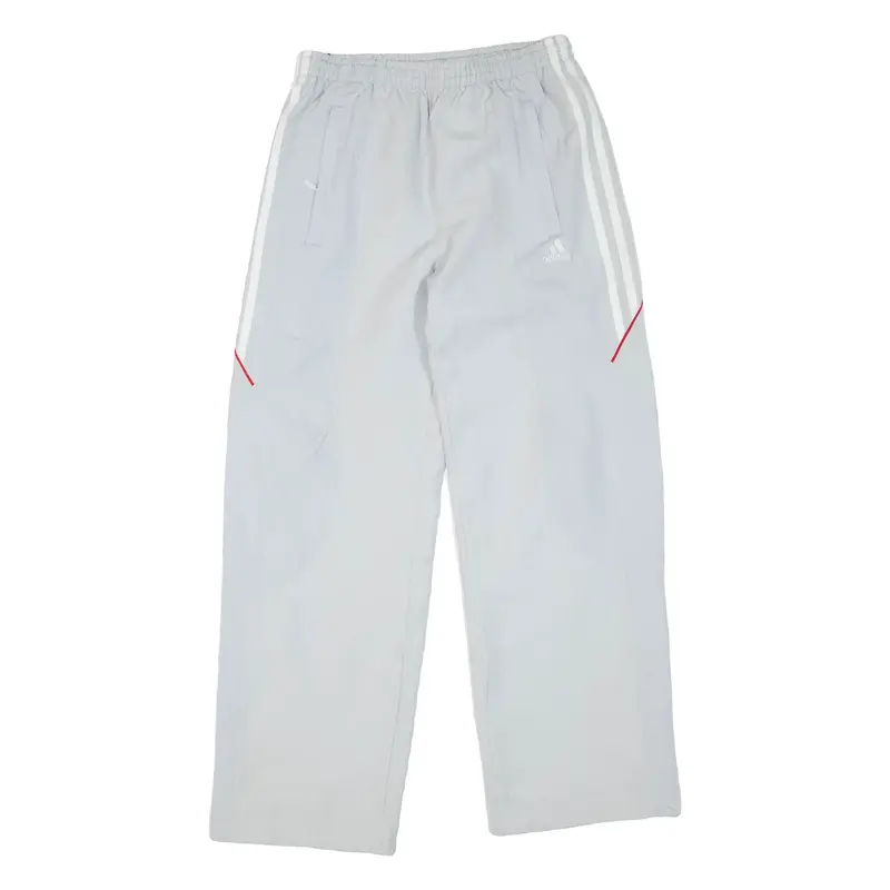 ADIDAS Boys Track Pants Grey Wide-Leg 10Y W22 L26