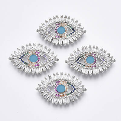 Brass Micro Pave Cubic Zirconia Links connectors