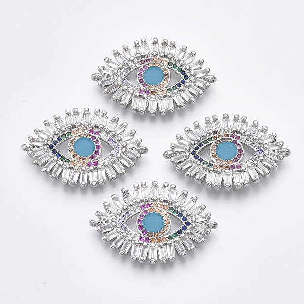 Brass Micro Pave Cubic Zirconia Links connectors
