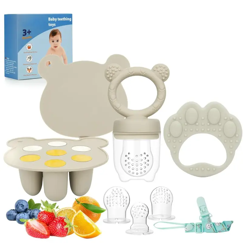 Baby Breastmilk Popsicle Molds & Baby Fruit Feeder  Food Freezer Tray Storage Containers  Silicone Teething