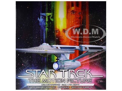 Skill 2 Model Kit U.S.S. Enterprise NCC-1701 Refit Spaceship Star Trek: The Motion Picture (1979) Movie 1/350 Scale Model b...