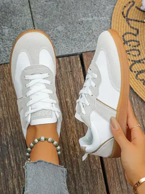 Women's Fashionable Lace Up Low Top Casual Sneakers, Casual Comfortable Sports Shoes for Women for Daily Wear, Female All-mat...