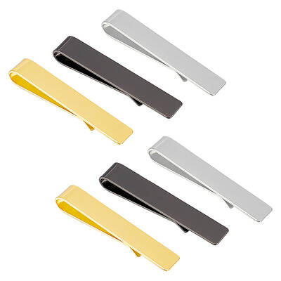 6Pcs 3 Colors 304 Stainless Steel Tie Clip