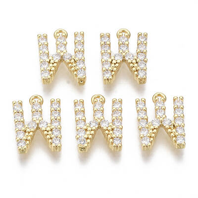 Brass Micro Pave Cubic Zirconia Charms