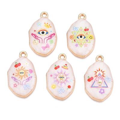 Printed Rack Plating Alloy Enamel Pendants