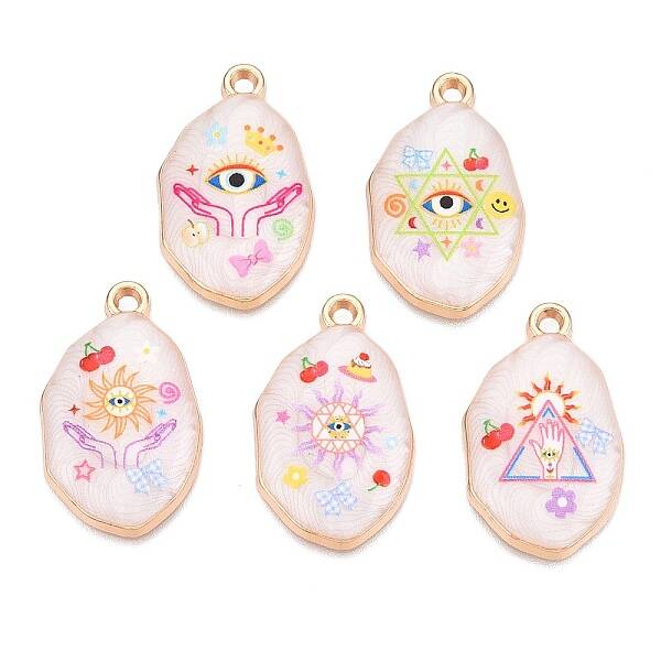 Printed Rack Plating Alloy Enamel Pendants