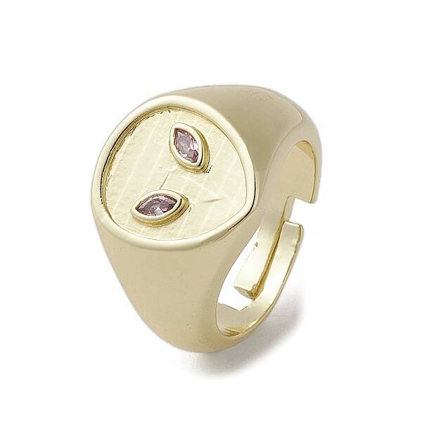 Brass with Cubic Zirconia Adjustable Rings
