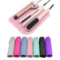 Portable Heatless Hair Straightening Iron Mat, Silicone Heat Resistant Hair Straightener Pad, Hair Styling Tool Accessories f...