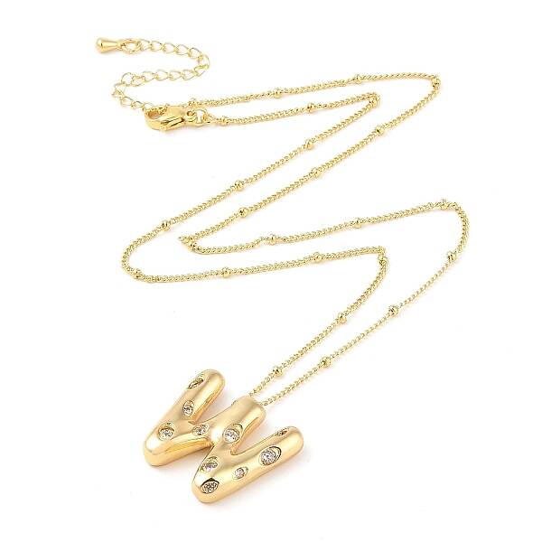 Brass Micro Pave Clear Cubic Zirconia Pendant Necklaces
