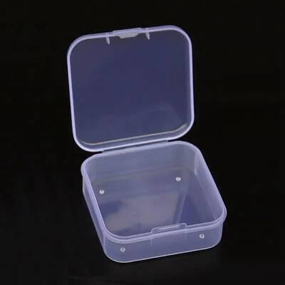 Square Plastic Bead Containers with Hinged Lid