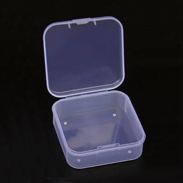 Square Plastic Bead Containers with Hinged Lid