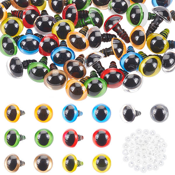70 Sets 7 Colors Craft Plastic Doll Eyes