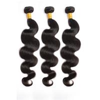 PerisModa Human Hair 3 Bundles Body Wave 10-32 Inch Nature Black No Shedding Tangle Free Glossy Hairbundles