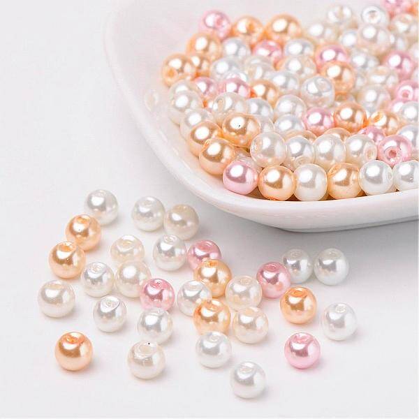 Barely Pink Mix Pearlized Glass Pearl Beads