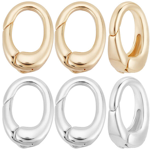 10Pcs 2 Colors Brass Spring Gate Rings