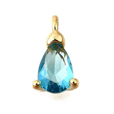 Brass Micro Pave Cubic Zirconia Pendants