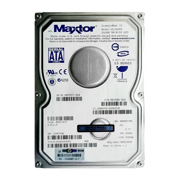 391335R-004 HP 250GB 1.5Gb/s SATA 7200 3.5-inch Hard Drive