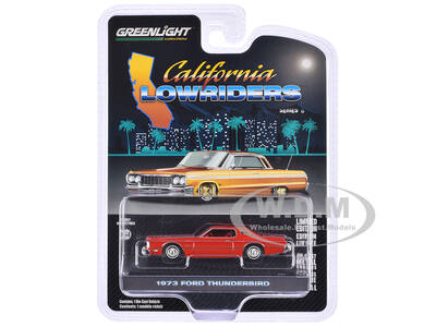 1973 Ford Thunderbird Red Custom with Graphics California Lowriders Series 6 1/64 Diecast Model Car by Greenlight