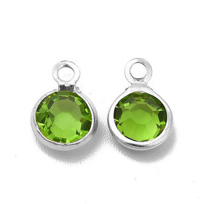 304 Stainless Steel with Glass Charms