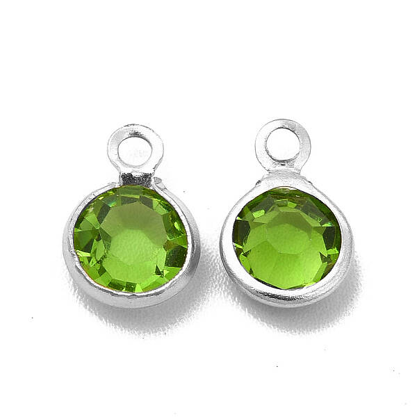 304 Stainless Steel with Glass Charms