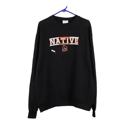 Native Lacrosse Champion Sweatshirt - Large Black Cotton Blend