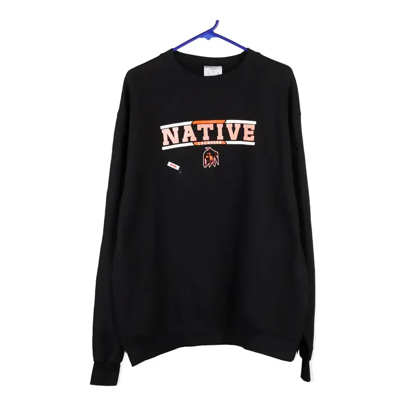 Native Lacrosse Champion Sweatshirt - Large Black Cotton Blend