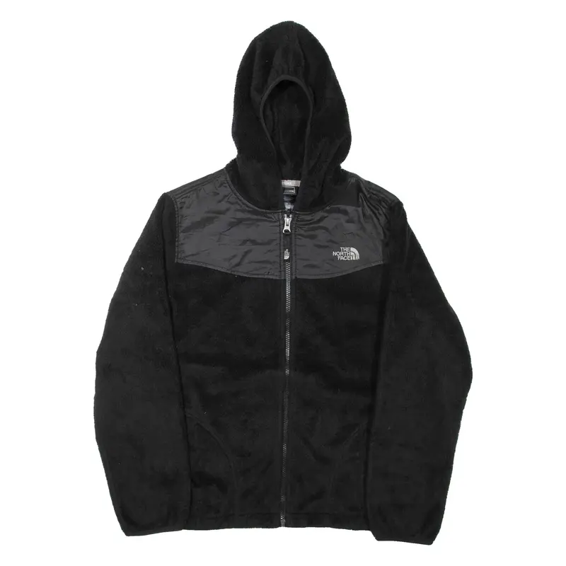 THE NORTH FACE Girls Fleece Jacket Black Hooded XL