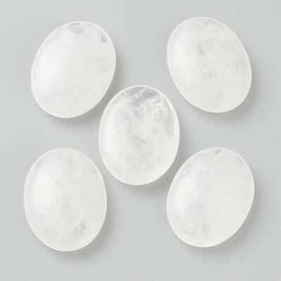 Natural Quartz Crystal Oval Palm Stone