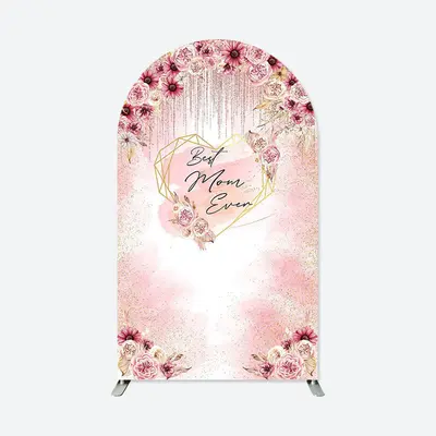 Aperturee Floral Best Mon Ever Mothers Day Party Arch Backdrop | Diy Arch Backdrop Cover | Round Arch Backdrop Cover | Custom...