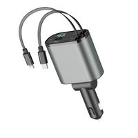 60W Retractable Car Charger – 4-in-1 Fast Charging for iPhone, Samsung, Google Pixel