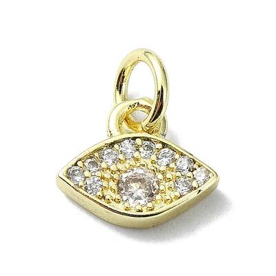 Eye Theme Brass Micro Pave Cubic Zirconia Charms