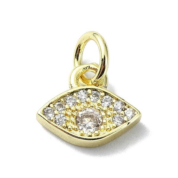 Eye Theme Brass Micro Pave Cubic Zirconia Charms