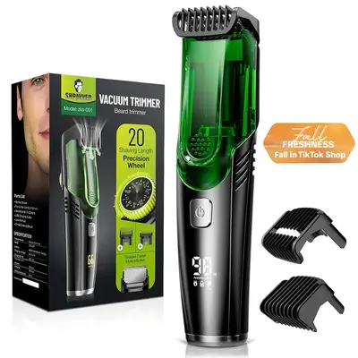 [Fallfreshness]SHPAVVER Vacuum Beard Shaver for Men,SHPAVVER Built-in Vacuum Trimmer for Mustache, Sideburns, Facial Hair, Re...