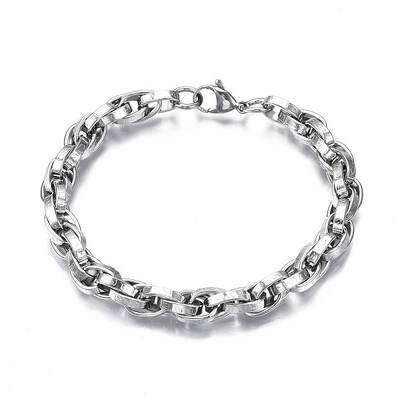 Non-Tarnish 201 Stainless Steel Rope Chain Bracelet