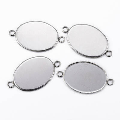 304 Stainless Steel Cabochon Connector Settings