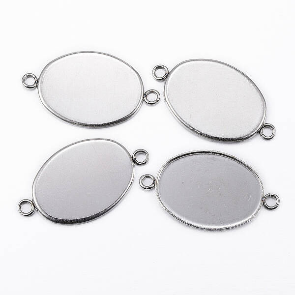 304 Stainless Steel Cabochon Connector Settings
