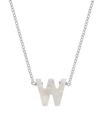 Dawn Initial Necklace | Metal Color: Silver | Style: W