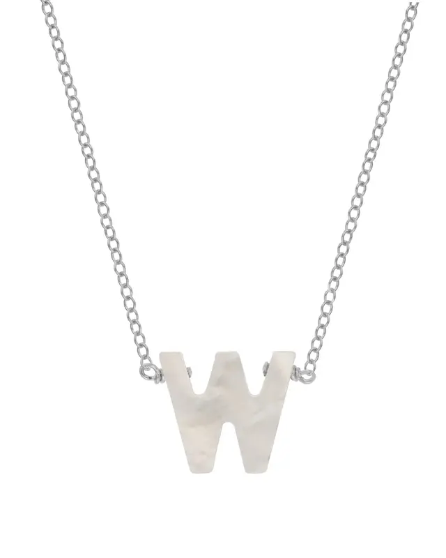 Dawn Initial Necklace | Metal Color: Silver | Style: W