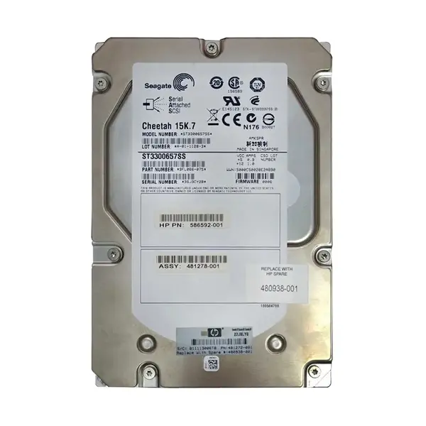 481278-001 HP 300GB 3Gb/s SAS 15000 3.5-inch Hard Drive