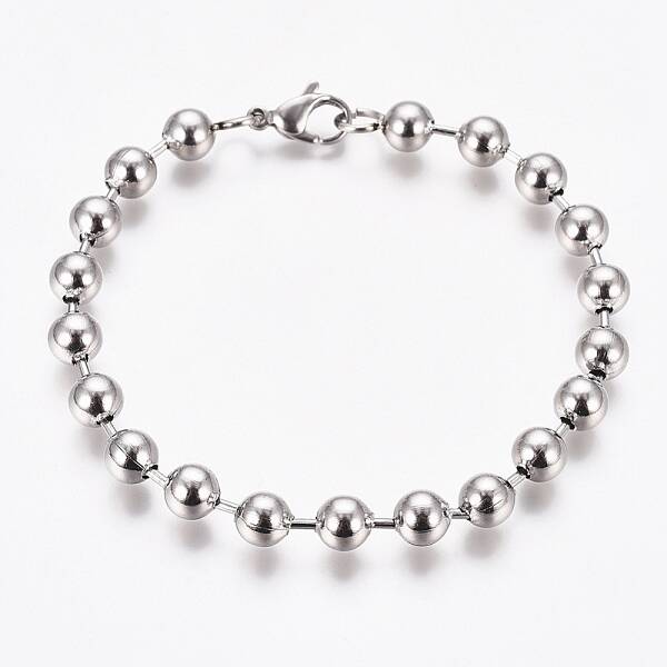 Tarnish Resistant 304 Stainless Steel Ball Chain Bracelets